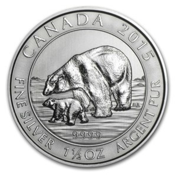 Compare silver prices of 2015 Canadian Silver $8 Polar Bear 1.5 Ounces