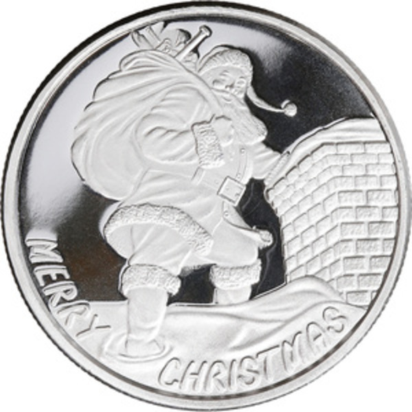 Compare cheapest prices of Santa Coming Down the Chimney - Christmas 1oz silver round 