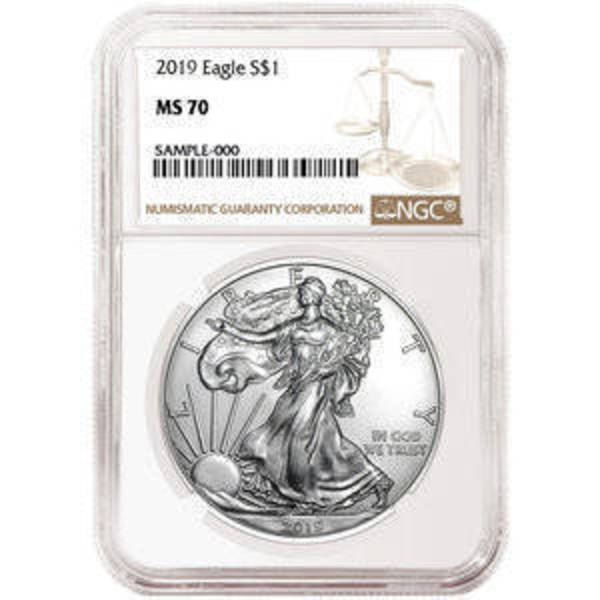 Compare silver prices of NGC MS70 Certified Uncirculated 2019 Silver Eagle