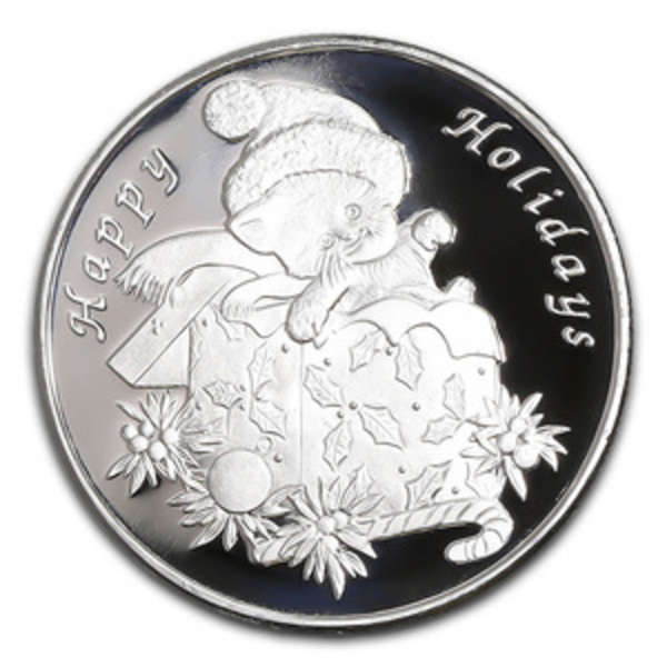 1-1 oz .999 Silver Round Nativity Scene Merry Christmas BU