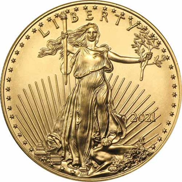 Compare gold prices of 2021 American Gold Eagle Type 2 1/10 oz Coin