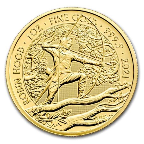 Compare gold prices of 2021 Great Britain Myths and Legends Robin Hood 1 oz Gold Coin