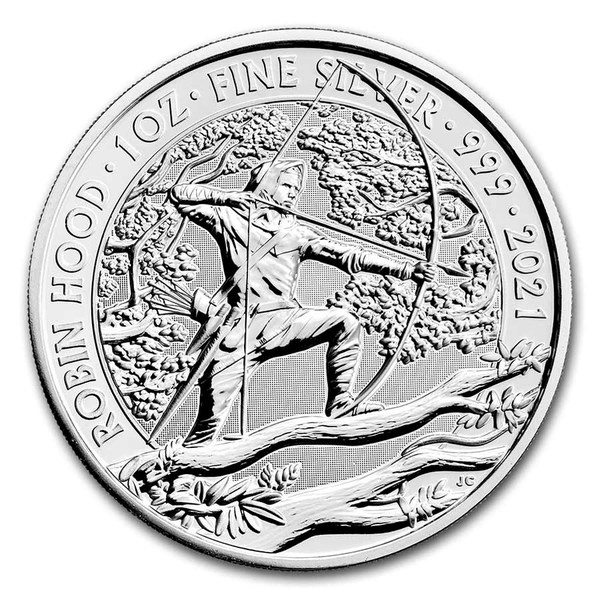 Compare silver prices of 2021 Great Britain Myths and Legends Robin Hood 1 oz Silver Coin