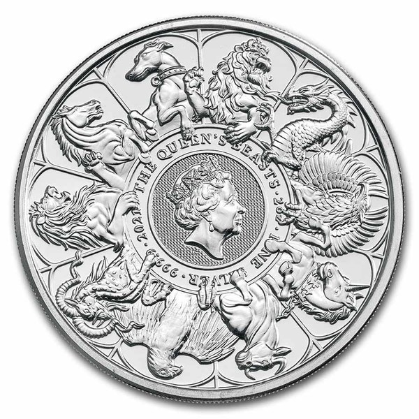 Compare silver prices of 2021 Great Britain Queen's Beasts Series Completer 2 oz Silver Coin