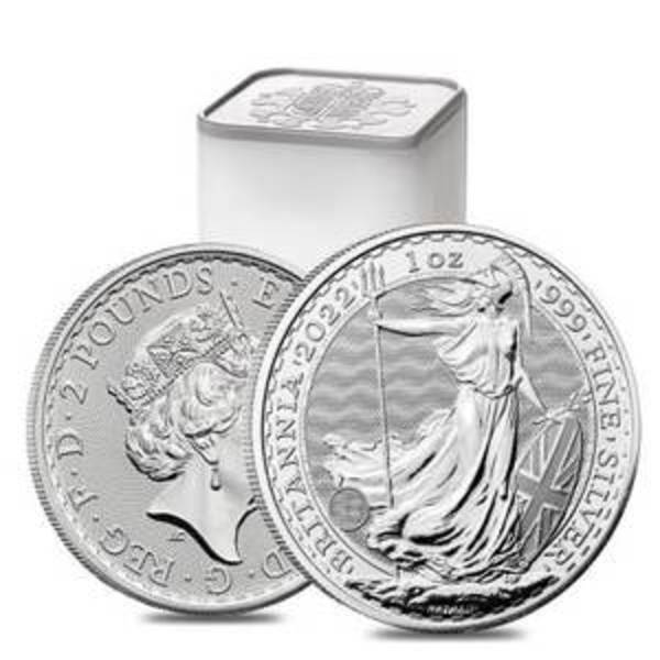 Compare silver prices of 2022 Great Britain Britannia 1 oz Silver (Tube/Roll of 25 coins)