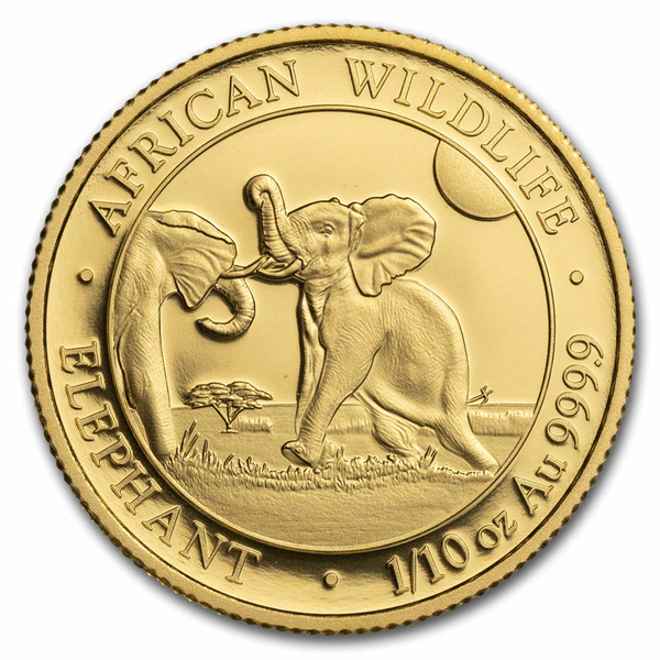 Compare 2024 Somalia Elephant 1/10 oz Gold Coin prices