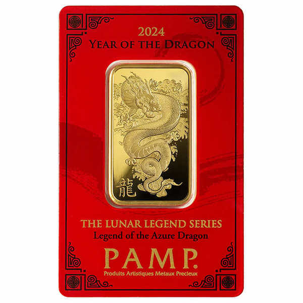Compare 2024 PAMP Suisse Lunar - Legend of the Azure Dragon 1oz Gold Bar prices