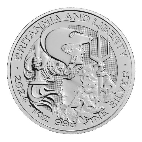 Compare 2024 1 oz Britannia and Liberty Silver Coin prices
