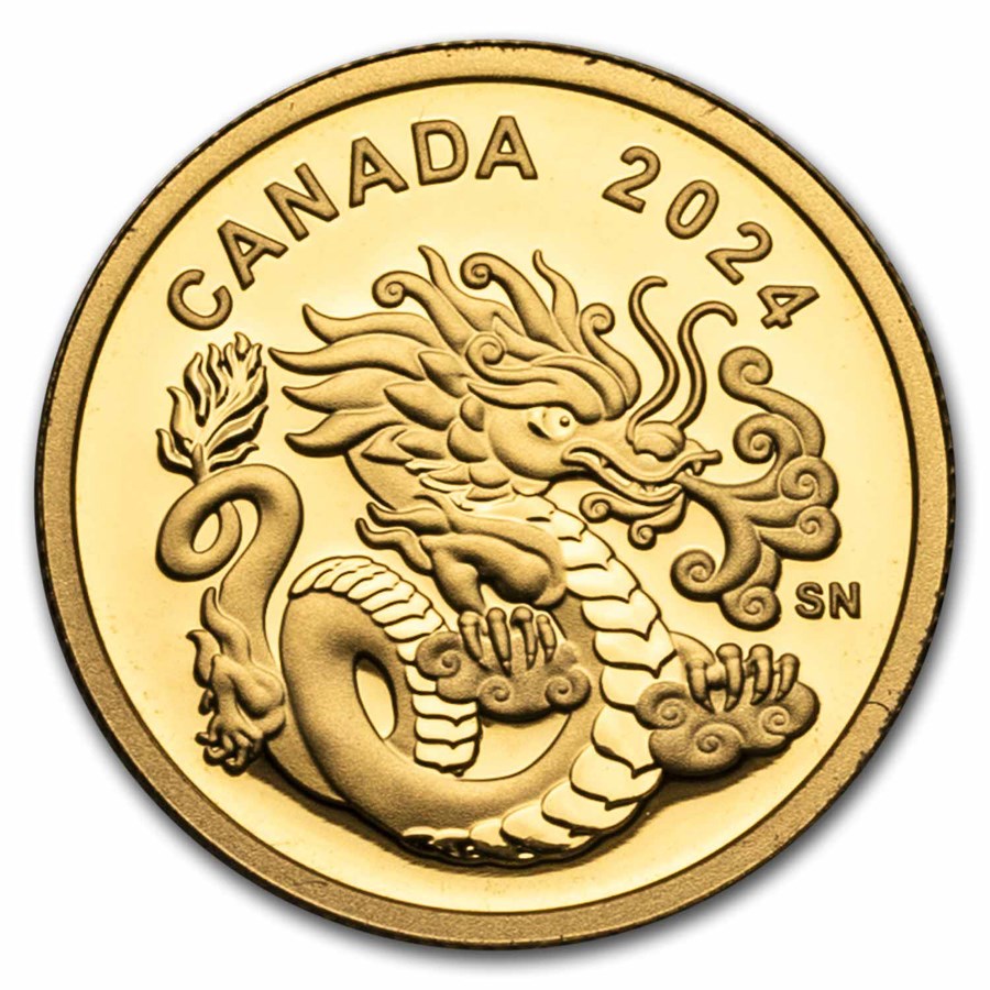 Compare 2024 Canada Proof Gold 8 Spirit Dragon dealer prices