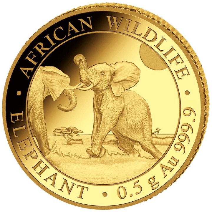 Compare 2024 1/2 Gram Somalia Gold Elephant Coin prices