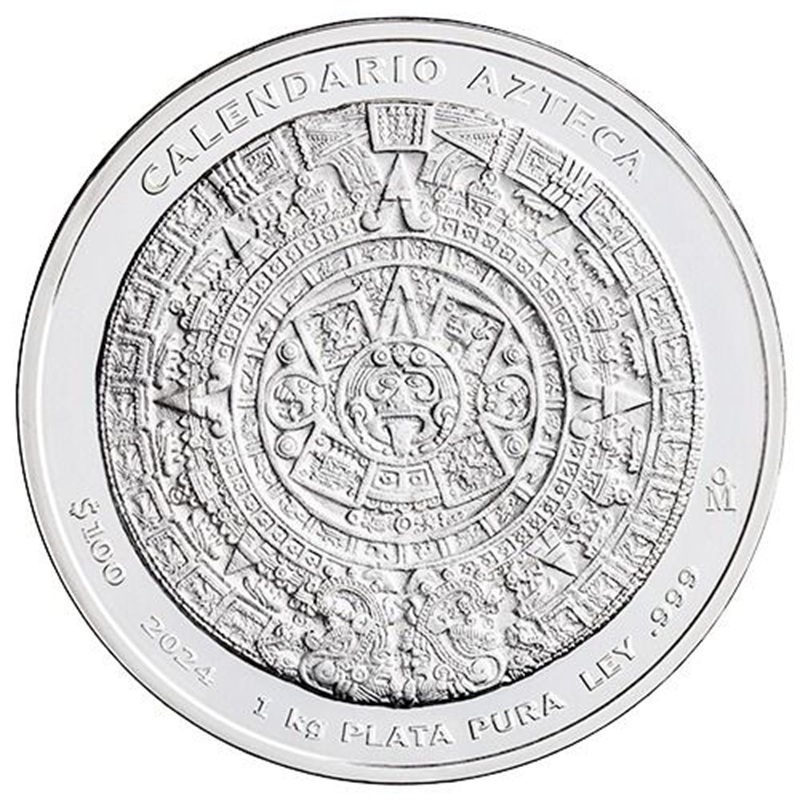 Compare 2024 1 Kilo Mexican Aztec Calendar Silver Coin prices