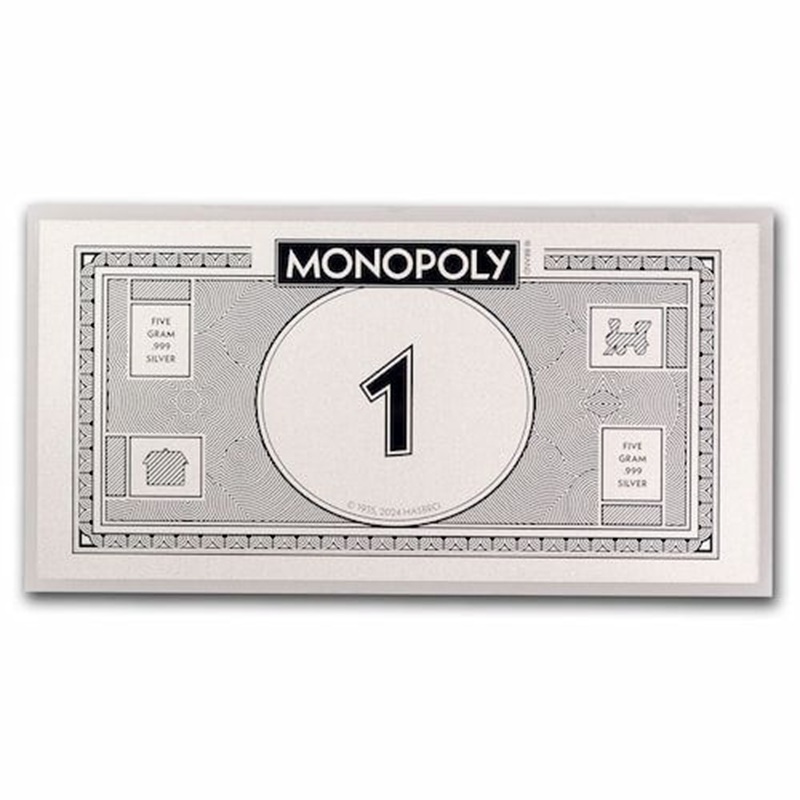 Compare 2024 5 Gram Samoa Monopoly Silver Foil Note prices