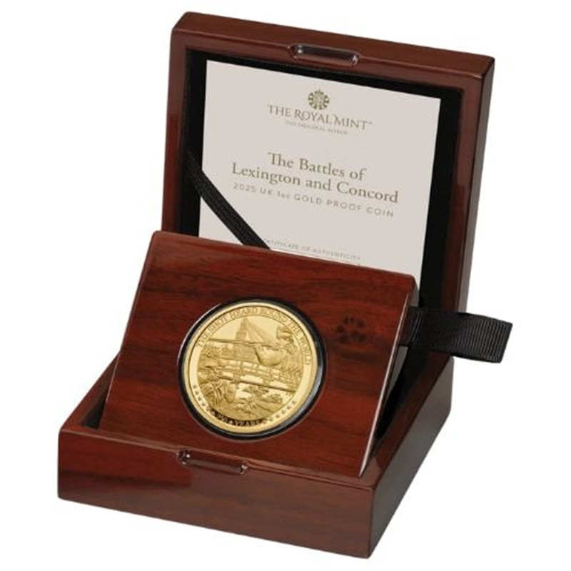 Compare 2025 1 oz Gold Battles of Lexington and Concord Proof w/ Box and COA prices