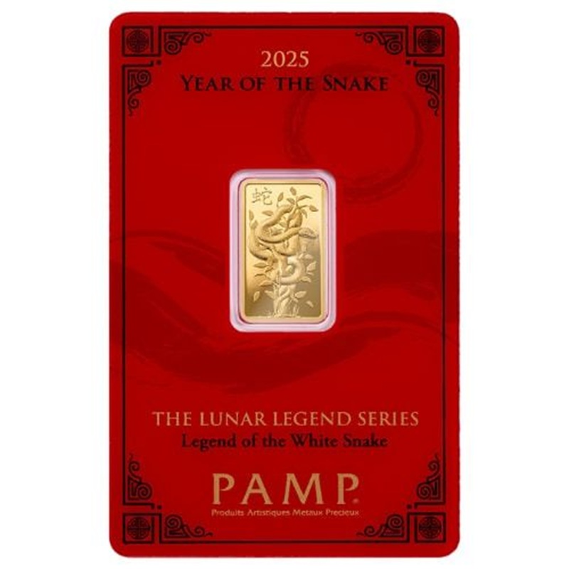 Compare 2025 Lunar Legends White Snake 5 Gram Gold Bar | PAMP Suisse prices
