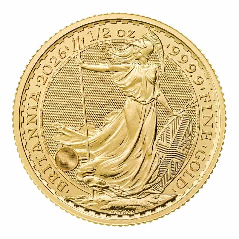 Compare 2026 1/2 oz Gold Britannia BU prices