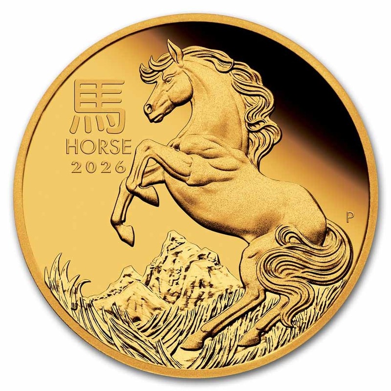 Compare 2026 Perth Mint 1/2 oz Gold Lunar Horse BU Coin (Series III) prices