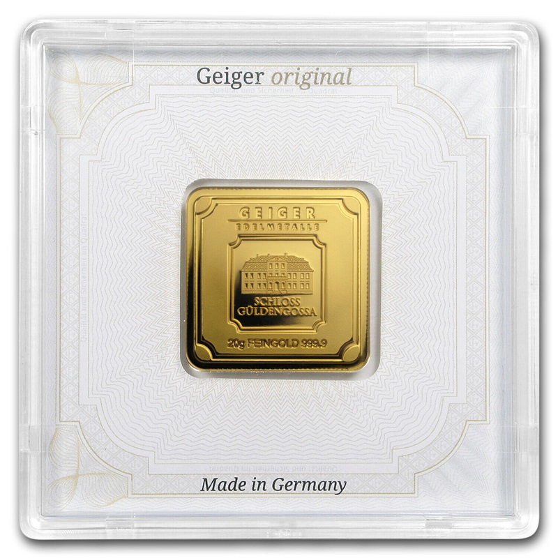 Compare 20 gram Geiger Edelmetalle Gold Bar prices