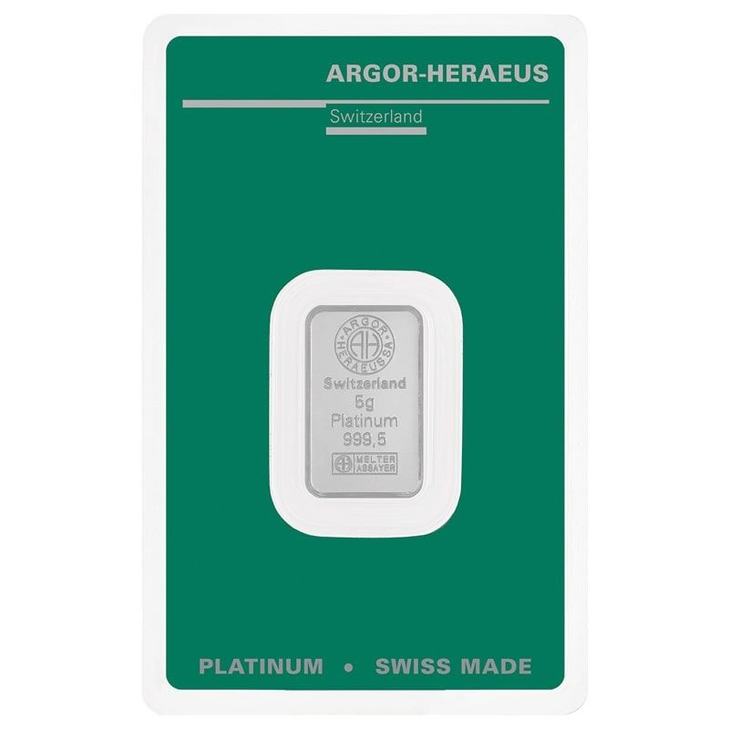 Compare 5 gram Argor-Heraeus Platinum Bar prices