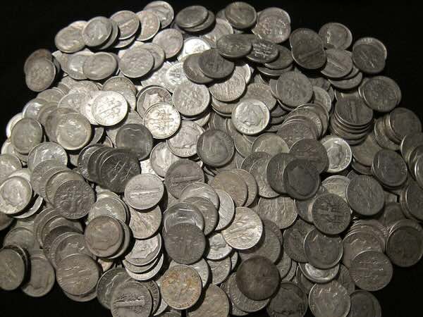 Compare 90% Silver Roosevelt Dimes ($500 FV) prices