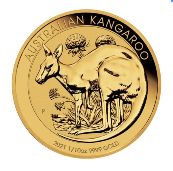 Compare gold prices of 2021 1/10 oz Australian Gold Kangaroo Coin (BU)