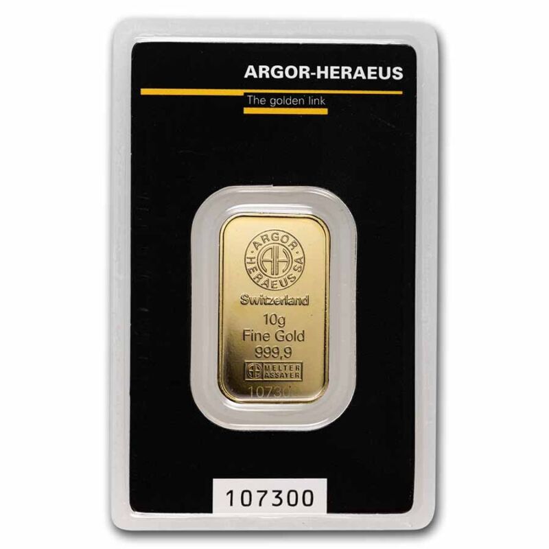 Compare Argor Heraeus 10 gram gold Kinebar prices