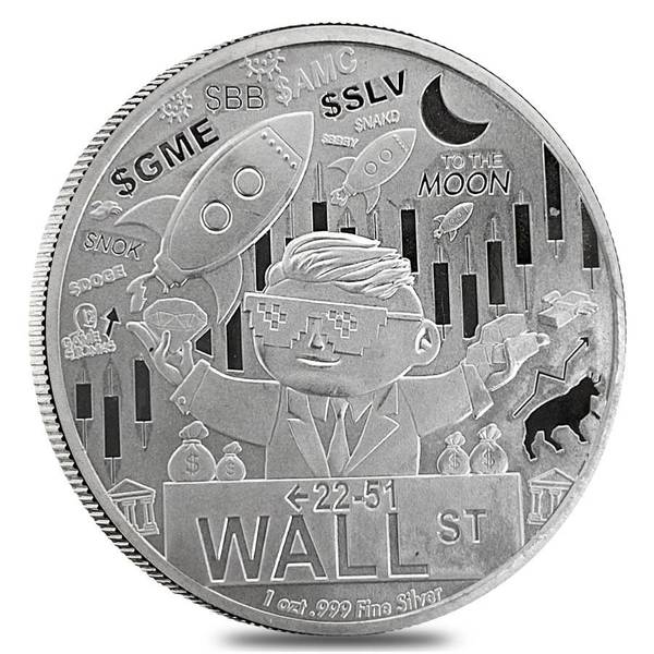 Compare silver prices of 2021 1 Oz Wall Street Bets Silver Round