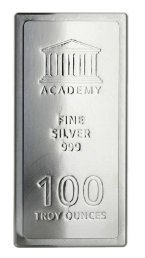 Compare silver prices of 100 oz Academy Stacker Silver Bar (New)