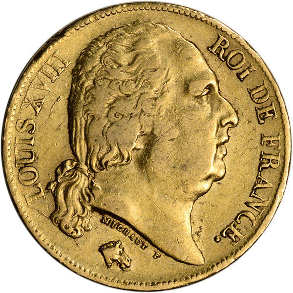 Compare cheapest prices of 20 Francs Gold Coin -  Louis XVIII - France 