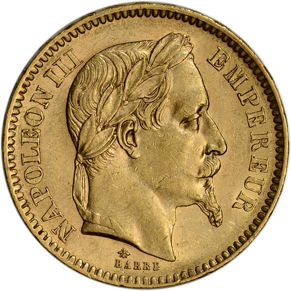 Compare gold prices of 20 Francs Gold Coin - Napoleon III Laureate Head - France