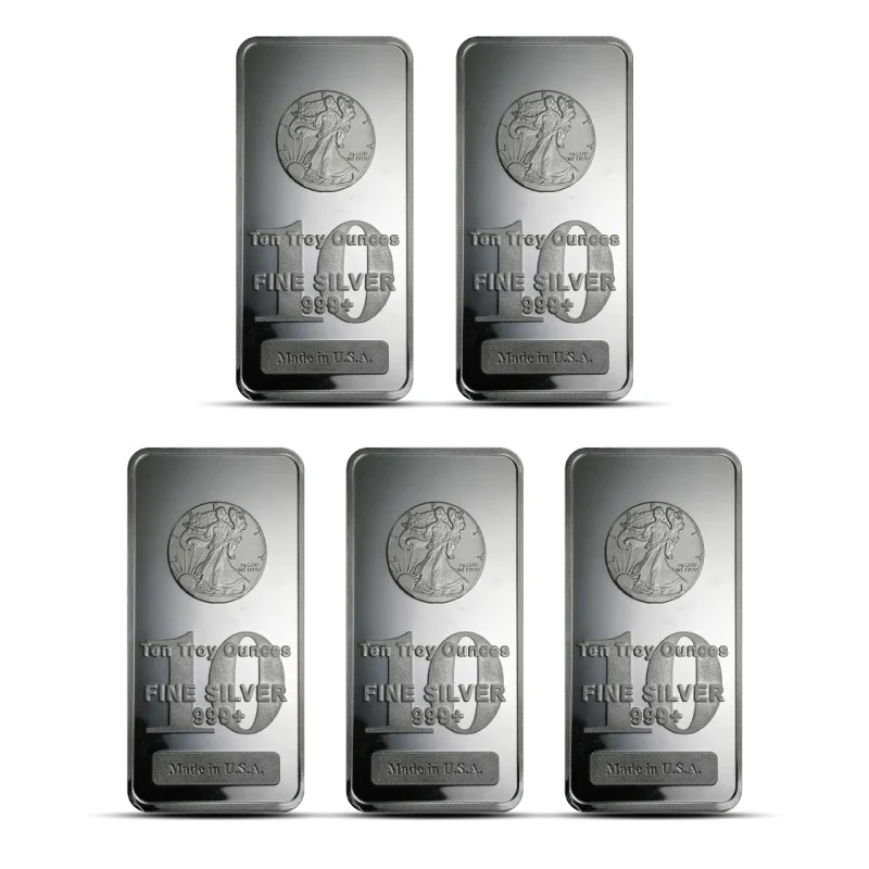 Compare 10 oz Silver Bar - Lot of 5 prices