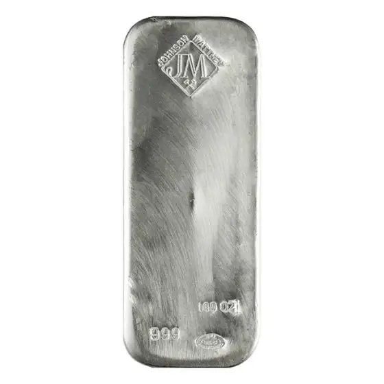 Compare prices of Johnson Matthey 100 oz silver bar from online dealers