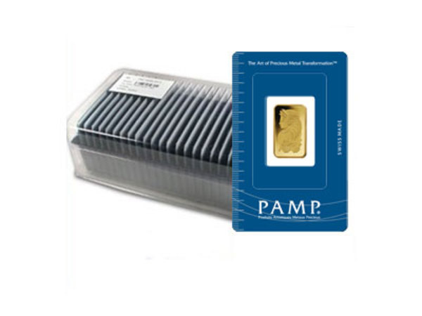 Compare cheapest prices of Pamp Suisse Fortuna 1 oz Gold Bar in Assay (25-Pack in PAMP Box) 