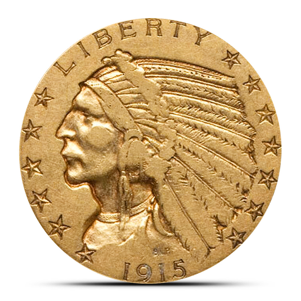 Compare $5 Indian Half Eagle Gold Coin (VF+) - Random Year prices