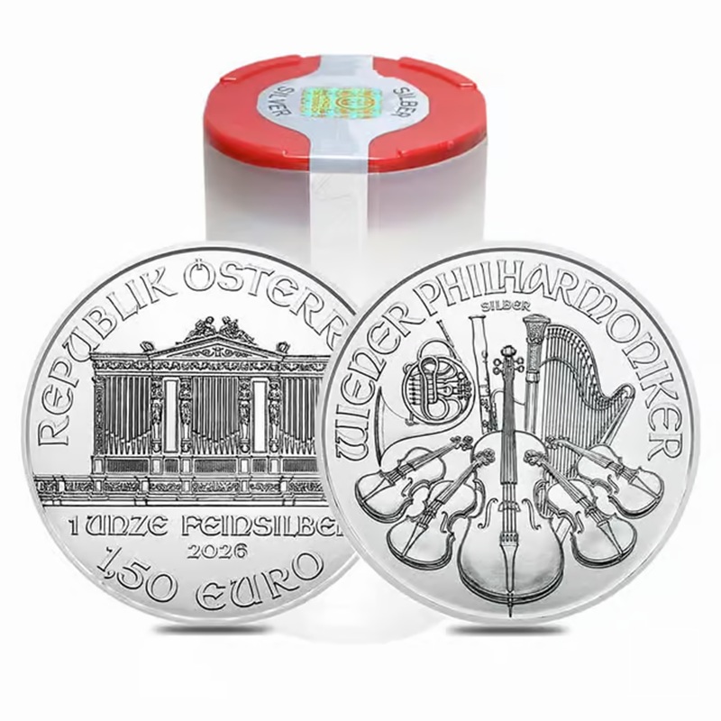 Compare Roll of 20 - 2026 1 oz Austrian Silver Philharmonic Coin prices