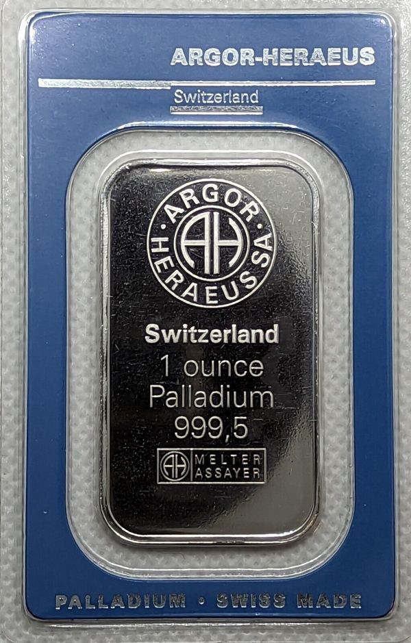Buy 1 oz Suisse Palladium Bar - Argor-Heraeus (Carded) - Guidance