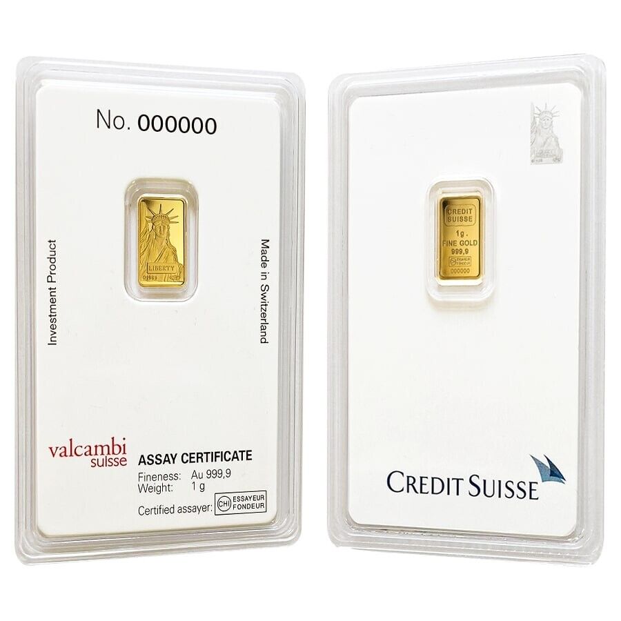 Compare 1 Gram Credit Suisse Statue Of Liberty Gold Bar Dealer Prices