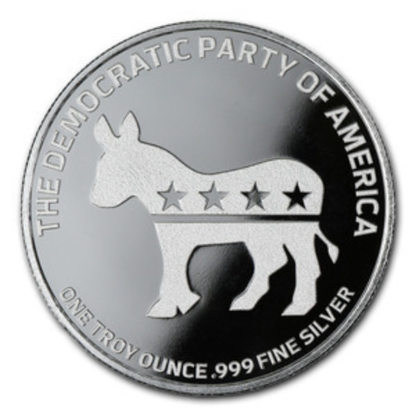 Democratic Party 1 oz Silver Round
