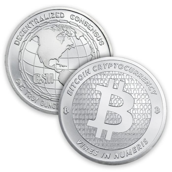 1 oz Bitcoin Silver .999 Fine Bullion Round