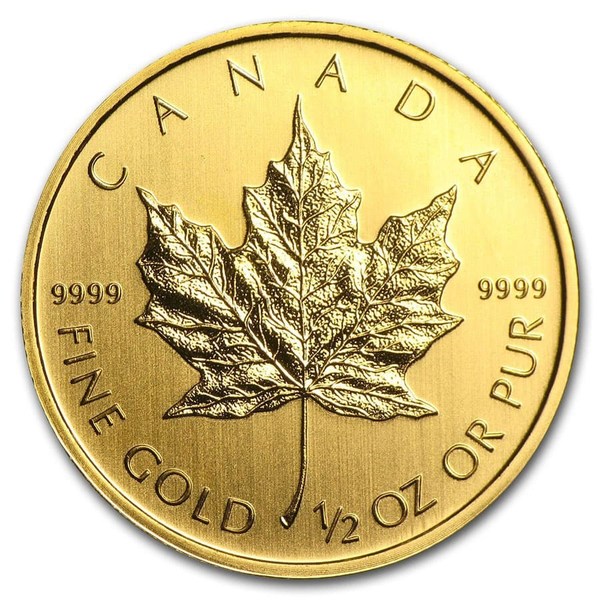 Compare cheapest prices of 1/2 oz Canadian Gold Maple Leaf Coin - Random Year 