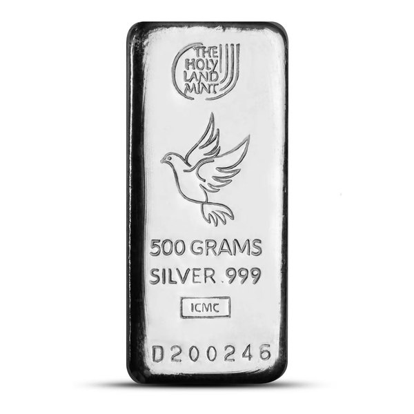 Compare 500 Gram Holy Land Mint Cast Silver Bar prices
