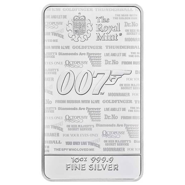 James Bond 10 oz Silver Bar