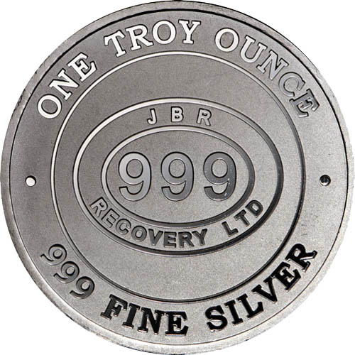 JBR Recovery 1 oz silver round obverse