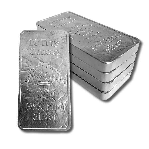 Compare cheapest prices of 10 oz Silver Bar - Stone Struck - Monarch Precious Metals 