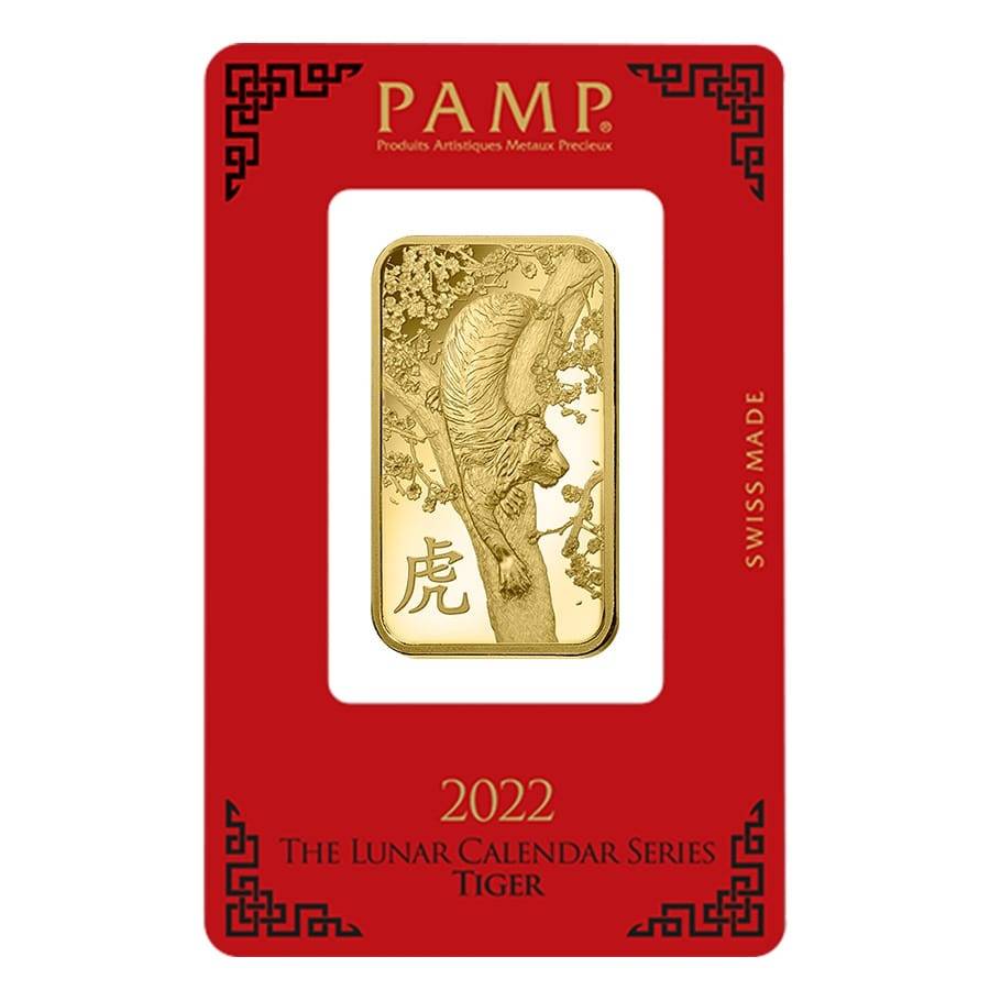 Compare 1 oz Gold Bar PAMP Suisse Year of the Tiger Design prices