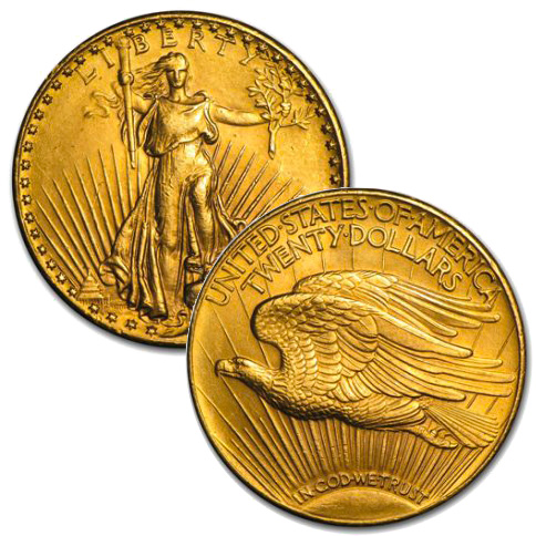 Compare 20 Saint Gaudens Double Eagle Gold Coin AU dealer prices