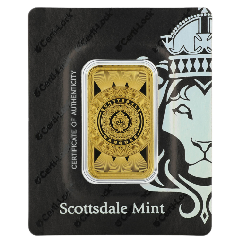 Buy Scottsdale Gold Lion 1 oz .9999 Gold Cast Bar fine silver