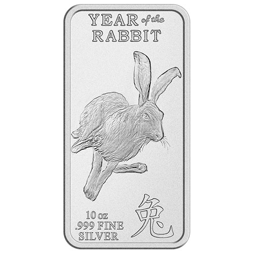 10 oz Silver Bar - Year of the Rabbit