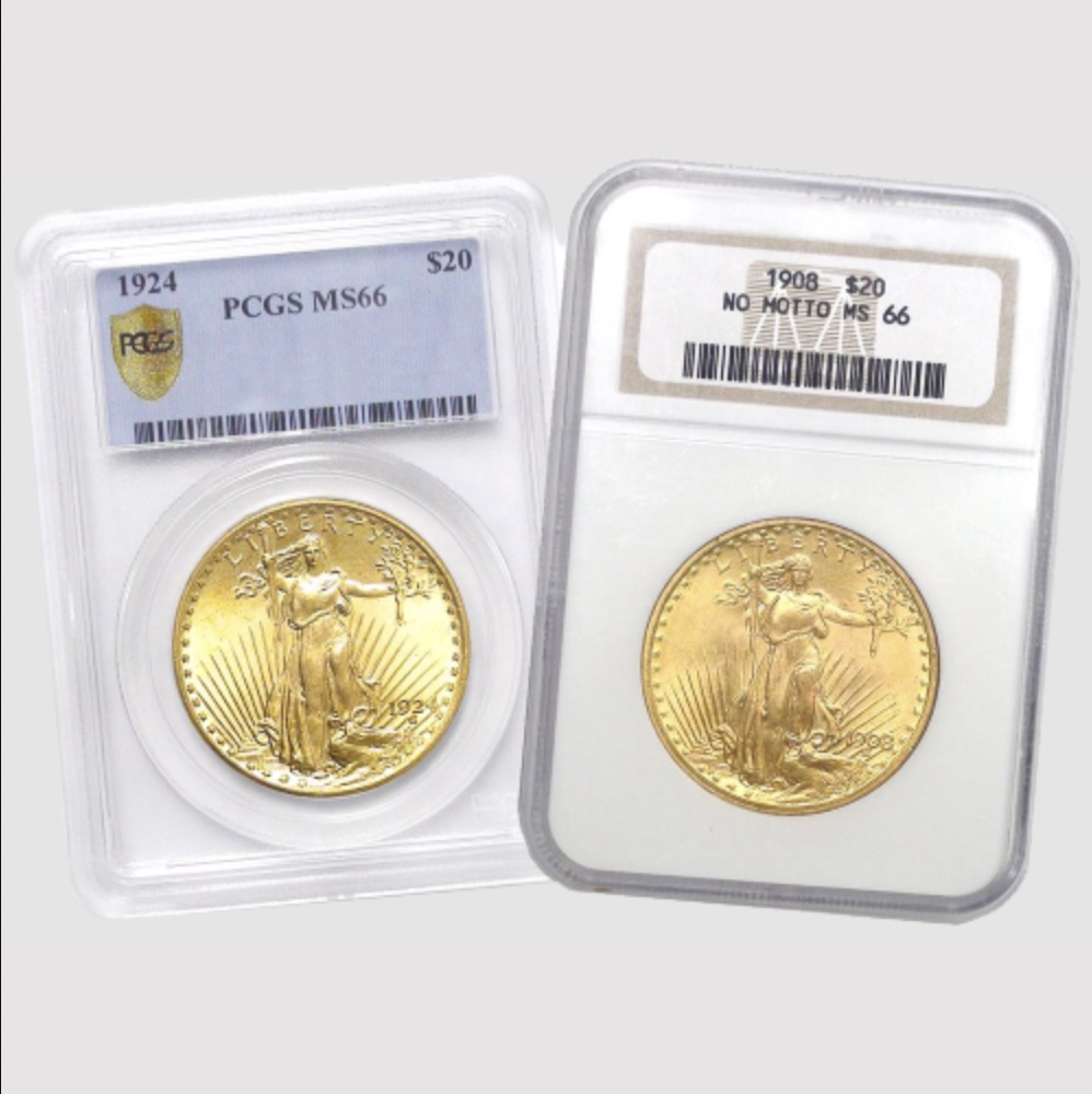 Compare $20 St. Gaudens Double Eagle Gold Coin NGC/PCGS MS66  prices