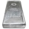 100 Ounce Silver Bars