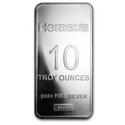 Compare 10 oz Silver Bar - Heraeus (Pressed) prices
